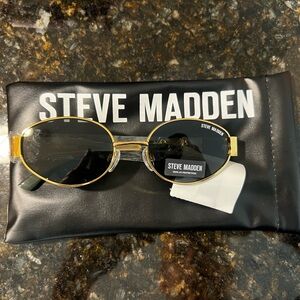 Steve Madden Gold Frame Sunglasses with Black Lenses